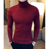 Sweater Men - 2020 Men's Turtleneck Sweaters and Pullovers Winter Casual Solid Knitted Turtleneck Wool Sweater Fashion Men Pullover Home