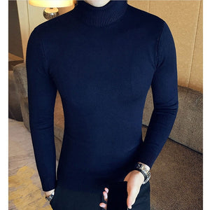 Sweater Men - 2020 Men's Turtleneck Sweaters and Pullovers Winter Casual Solid Knitted Turtleneck Wool Sweater Fashion Men Pullover Home