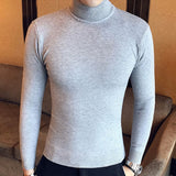 Sweater Men - 2020 Men's Turtleneck Sweaters and Pullovers Winter Casual Solid Knitted Turtleneck Wool Sweater Fashion Men Pullover Home