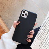 Back Cover - Cute Matte Solid Candy Phone Case for Iphone 11 Case 11 Pro Max Xs Max Xr Simple Silicone Case for Iphone 7 6s 8 Plus Soft Cover