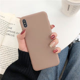 Back Cover - Cute Matte Solid Candy Phone Case for Iphone 11 Case 11 Pro Max Xs Max Xr Simple Silicone Case for Iphone 7 6s 8 Plus Soft Cover