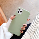 Back Cover - Cute Matte Solid Candy Phone Case for Iphone 11 Case 11 Pro Max Xs Max Xr Simple Silicone Case for Iphone 7 6s 8 Plus Soft Cover