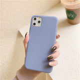 Back Cover - Cute Matte Solid Candy Phone Case for Iphone 11 Case 11 Pro Max Xs Max Xr Simple Silicone Case for Iphone 7 6s 8 Plus Soft Cover