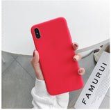 Back Cover - Cute Matte Solid Candy Phone Case for Iphone 11 Case 11 Pro Max Xs Max Xr Simple Silicone Case for Iphone 7 6s 8 Plus Soft Cover