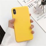Back Cover - Cute Matte Solid Candy Phone Case for Iphone 11 Case 11 Pro Max Xs Max Xr Simple Silicone Case for Iphone 7 6s 8 Plus Soft Cover