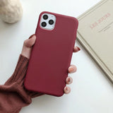 Back Cover - Cute Matte Solid Candy Phone Case for Iphone 11 Case 11 Pro Max Xs Max Xr Simple Silicone Case for Iphone 7 6s 8 Plus Soft Cover