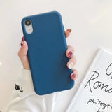Back Cover - Cute Matte Solid Candy Phone Case for Iphone 11 Case 11 Pro Max Xs Max Xr Simple Silicone Case for Iphone 7 6s 8 Plus Soft Cover