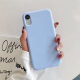 Back Cover - Cute Matte Solid Candy Phone Case for Iphone 11 Case 11 Pro Max Xs Max Xr Simple Silicone Case for Iphone 7 6s 8 Plus Soft Cover