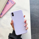 Back Cover - Cute Matte Solid Candy Phone Case for Iphone 11 Case 11 Pro Max Xs Max Xr Simple Silicone Case for Iphone 7 6s 8 Plus Soft Cover